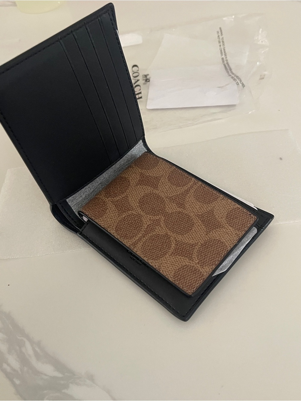 Coach Men Canvas Bifold Wallet - Picture 4 of 9